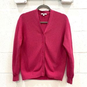UNIQLO V-neck knit pink cardigan